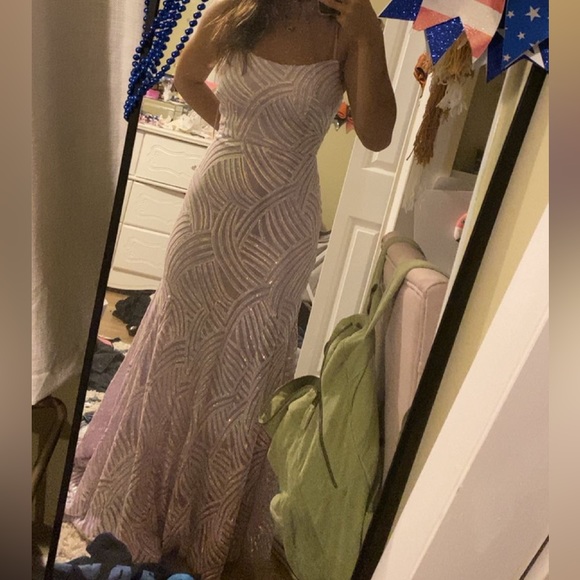 Gorgeous purple iridescent sequin prom dress - Picture 2 of 3